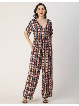 Moomaya - Half Sleeve Stylish Rayon Jumpsuit