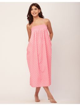 Moomaya - Boho Sleeveless A-Line Cotton Midi Dress