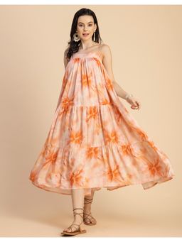 Moomaya - Boho Shoulder Straps Midi Dress