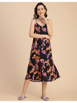 Moomaya - Elegant Printed Sleeveless Midi Dress