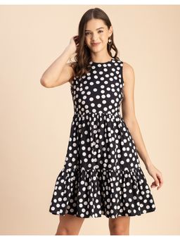 Moomaya - Stylish Tiered Trendy Cotton Mini Dress