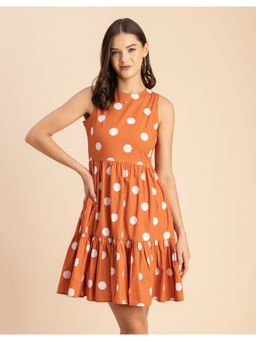 Moomaya - Stylish Tiered Trendy Cotton Mini Dress