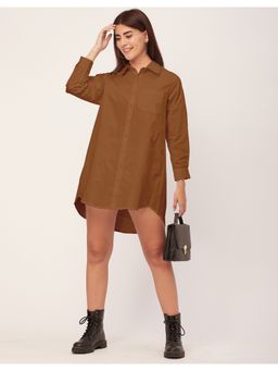 Moomaya - Full Sleeve Shirt Classic Cotton Mini Dress