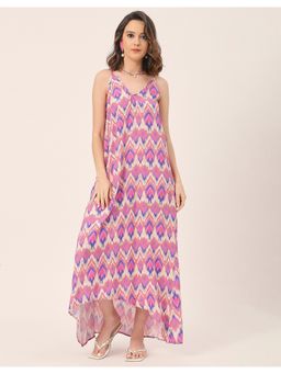 Moomaya - Trendy Summer Geometric Maxi Dress