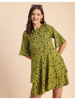 Moomaya - Romantic Half Sleeve Boho Mini Dress