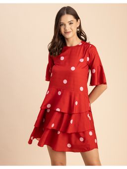 Moomaya - Romantic Half Sleeve Boho Mini Dress