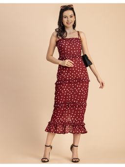 Moomaya - Evening Bodycon Georgette Midi Dress