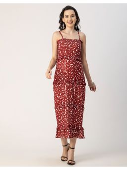 Moomaya - Evening Bodycon Georgette Midi Dress