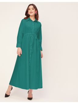 Moomaya - Full Sleeve Cotton A-Line Maxi Dress