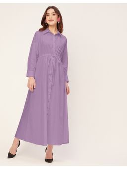 Moomaya - Full Sleeve Cotton A-Line Maxi Dress