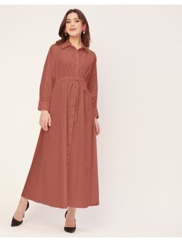 Moomaya - Full Sleeve Cotton A-Line Maxi Dress