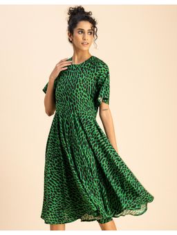 Moomaya - Party Rayon Half Sleeve Knee Length Dress