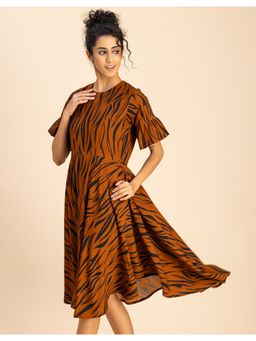 Moomaya - Party Rayon Half Sleeve Knee Length Dress