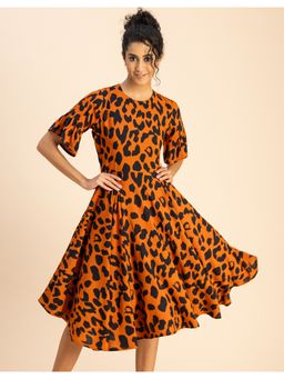 Moomaya - Party Rayon Half Sleeve Knee Length Dress