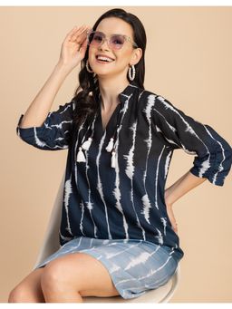 Moomaya - Casual Three Fourth Sleeves Mini Dress