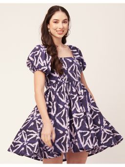 Moomaya - Square Neck Printed Mini Dress