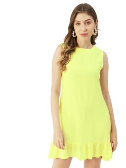 Moomaya - Round Neck Sleeveless Mini Dress
