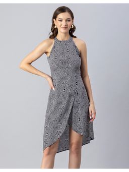 Moomaya - Side Slit Printed Vacation Mini Dress