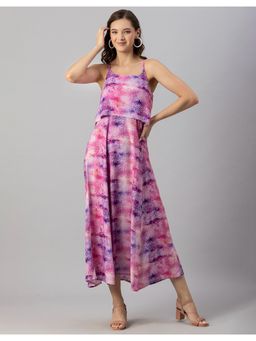 Moomaya - Casual Printed Sleeveless Midi Dress