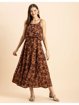 Moomaya - Casual Printed Sleeveless Midi Dress