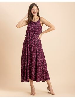 Moomaya - Casual Printed Sleeveless Midi Dress