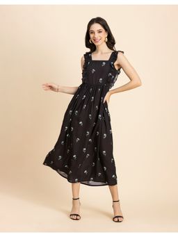 Moomaya - Ruffled Printed A-Line Midi Dress