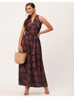 Moomaya - Halter Evening Maxi Sleeveless Dress