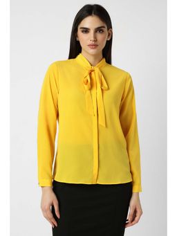 Van Heusen - Women Yellow Solid Full Sleeves Formal Shirt
