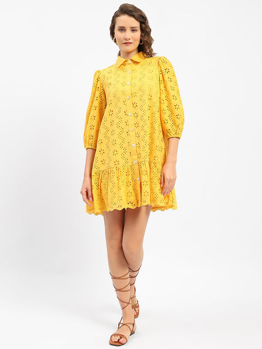 mustard shirt dress Vestido Linen Maxi Shirt - Mostaza