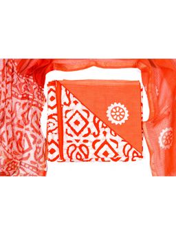 KAHVA - Pure Cotton Abstract Print Unstitched Suit for Women and Girls with Dupatta (Set of 3)