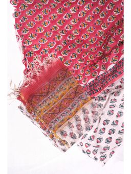 KAHVA - Pure Cotton Floral Print Unstitched Suit for Women and Girls with Dupatta (Set of 3)