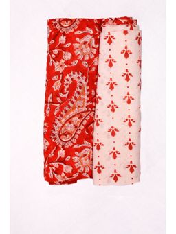 KAHVA - Pure Cotton Paisley Print Unstitched Suit for Women and Girls with Dupatta (Set of 3)