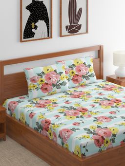 Home Ecstasy - 100% Cotton King Bedsheet With 2 Pillow Covers