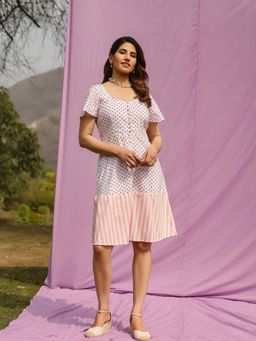 Gulaal - Love Struck Cotton Short White Dress