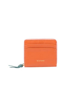 SILVIANO - Orange Genuine Leather Luxury Zipper Wallet Rfid Gift Box Included