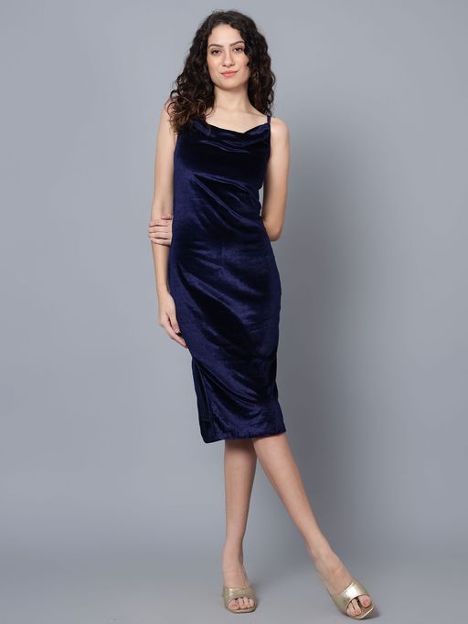 navy velvet bodycon dress Women's Mrs. Showstopper Velvet Bodycon Mini Dress - Navy Blue In Size Small