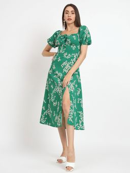 ANVI Be Yourself - Floral Print Ravera Crepe Midi Dress