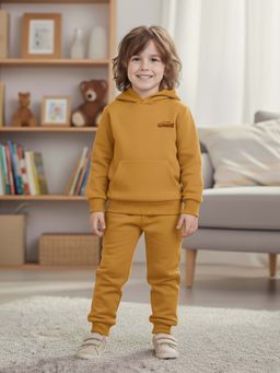 LITTLE GINNIE - Unisex Mustard Plain Sweatshirt with Joggers