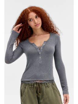 BDG by Urban Outfitters - Grey Insert Lace Top
