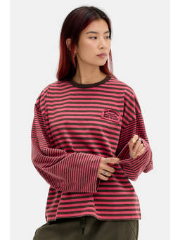 BDG by Urban Outfitters - Red Mixed Stripes Sweatshirt