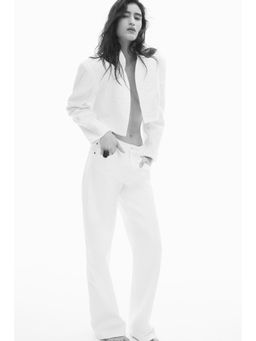 H&M - Women White Wide High Waist Jeans