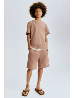 H&M - Boys Beige Printed Cotton T-Shirt