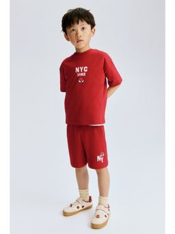 H&M - Boys Red 2-Piece Printed Set