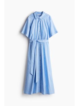 H&M - Women Black Tie-Belt Shirt Dress