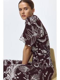 H&M - Women Brown Tie-Belt Shirt Dress