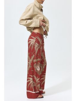 H&M - Women Red Wide Pull-On Trousers