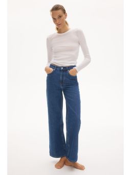 H&M - Women Blue Wide Ultra High Jeans