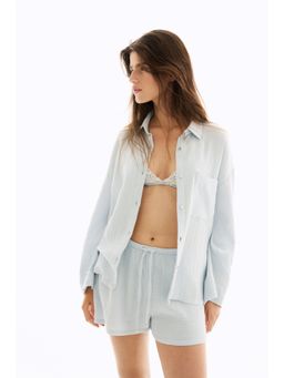H&M - Women Blue Pyjama Shirt And Shorts