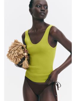 H&M - Women Green Knitted Vest Top