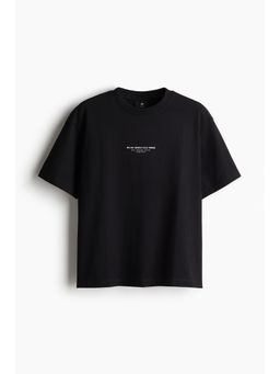 H&M - Men Blue Loose Fit Printed T-Shirt